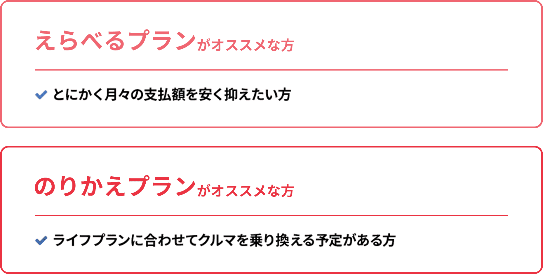 えらべるプラン・のりかえプラン